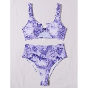 💜 JUST IN! Tie Dye High Waist Marble Bikini set
